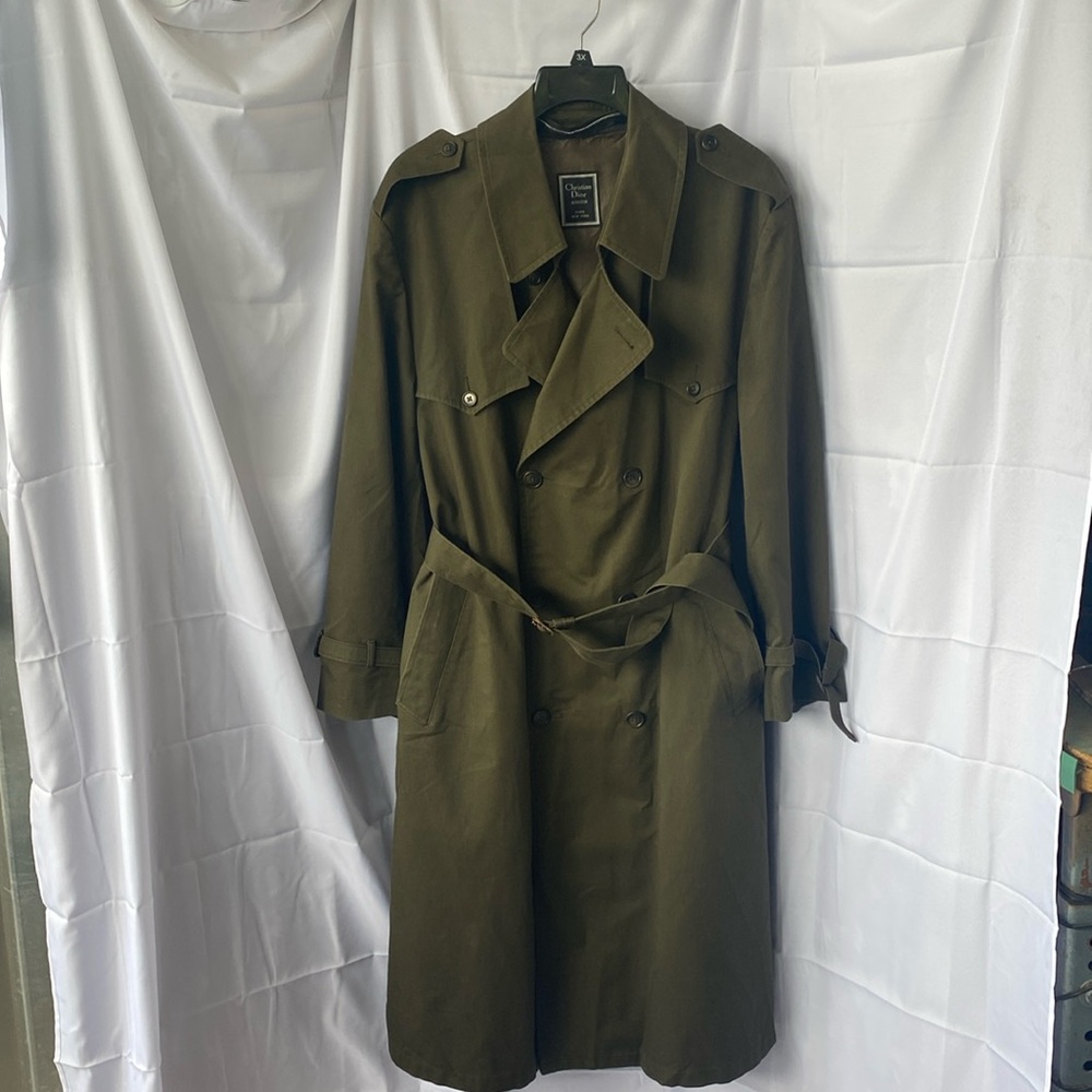 Christian Dior green trench coat